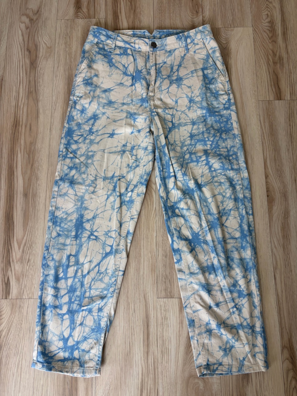 Rachel Comey Cream and Light Blue Tie-Dye Denim Pants